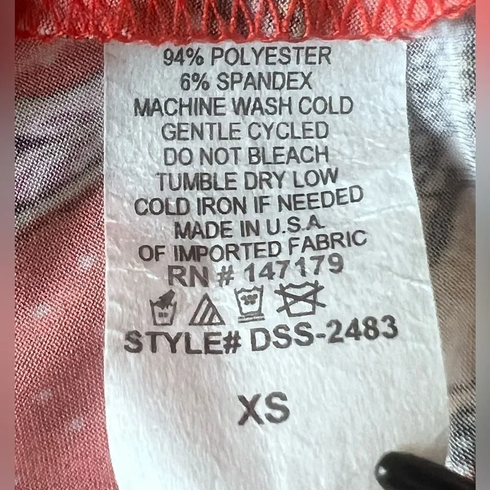 Veronica M Red Floral Wrap Midi Dress Sz XS
